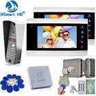 Видеодомофон 7 дюймов, система связи с 2 мониторами и 1 дверным звонком с защитой от дождя, HD-камера ночного видения с датчиком движения