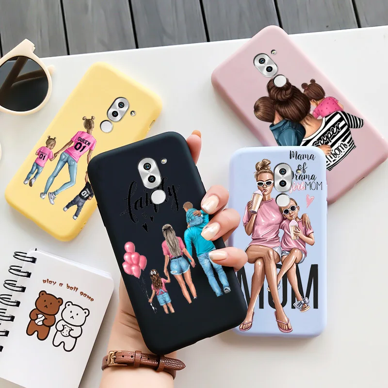 

Family Girl Soft TPU Shell Black For Huawei GR5 2017 Mate 9 Lite Mate 10 20 Nova2i Case Beautiful Flower Colorful Edging Fundas