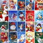 Набор для алмазной вышивки крестиком 5D сделай сам, картина из квадратных страз с изображением снеговика, Клауса, Санта-лося, рождественский подарок, украшение для стен