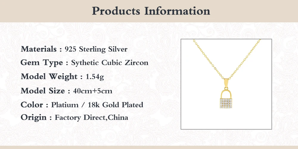 

Boako 925 Sterling Silver Collares Woman Girls Minimalist Lock Pendant Clavicle Necklace For Anniversary Wedding Party Gift