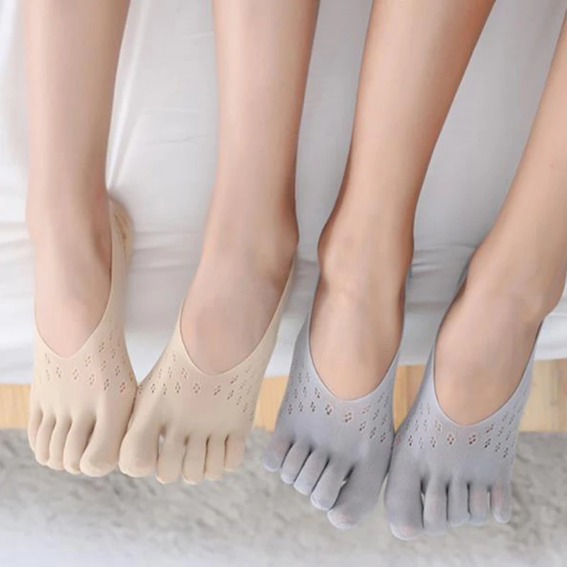 

Women Summer Five-Finger Socks Funny Toe Sock Slippers Women Lady invisible Silicone Anti-skid Breathable Five Finger Socks