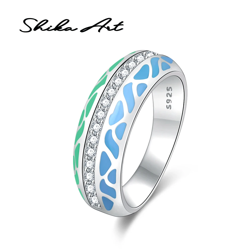 Женский комплект украшений SHIKA ART кольцо и сережки из стерлингового серебра 925