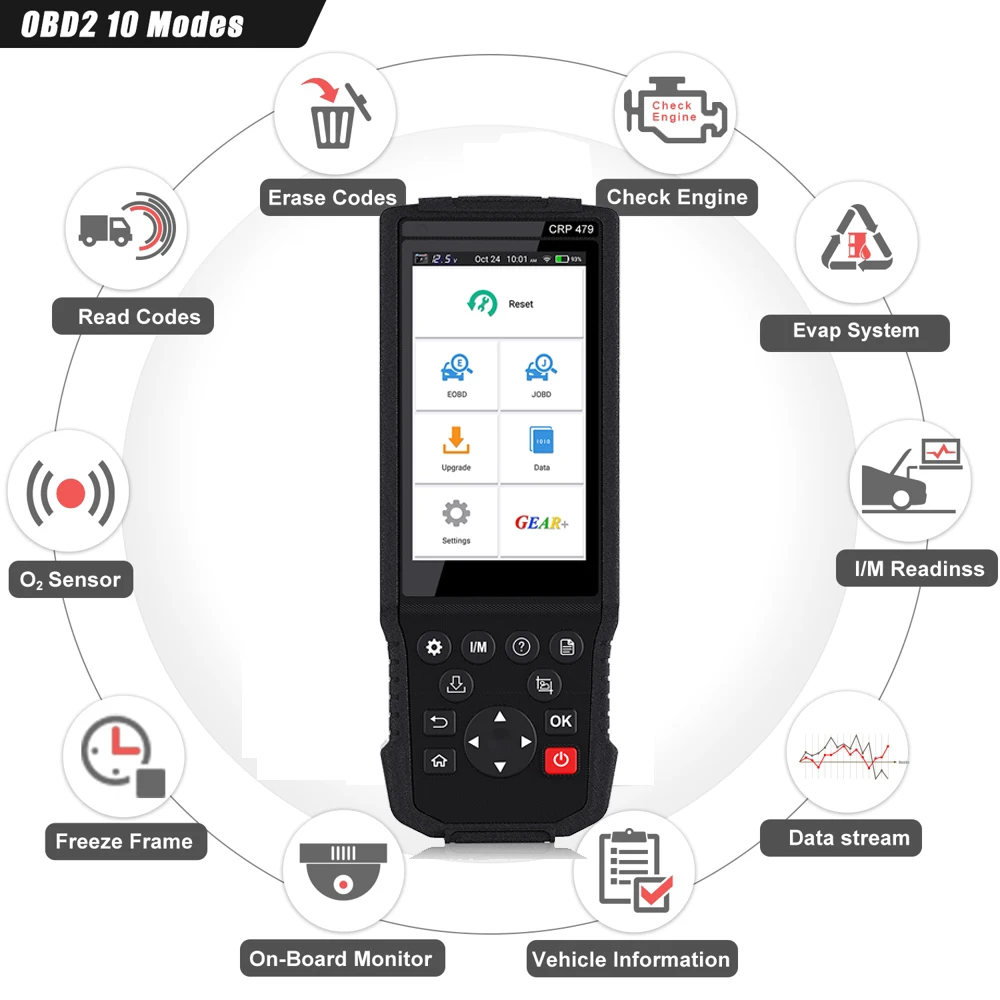 LAUNCH X431 CRP479 OBD2 сканер ABS EPB DPF масло коробка передач SAS Перезагрузка налобный фонарь