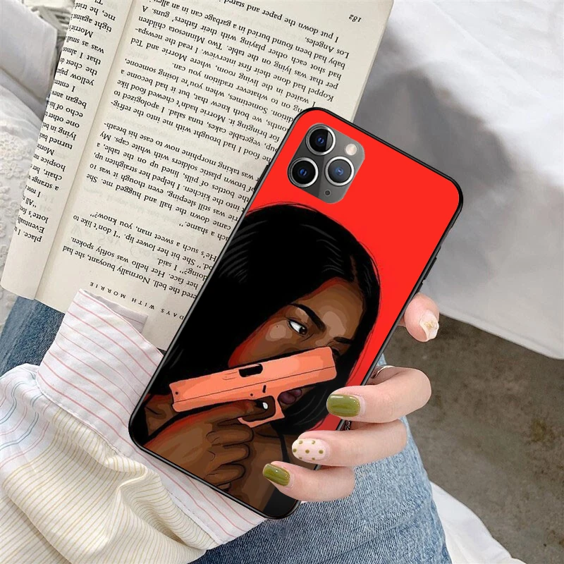 RuiCaiCa Black Girl Magic Melanin Poppin High Phone Case For iphone 13 8 7 6 6S Plus X XSMAX 5 5S SE XR 11 11pro 11promax | Мобильные