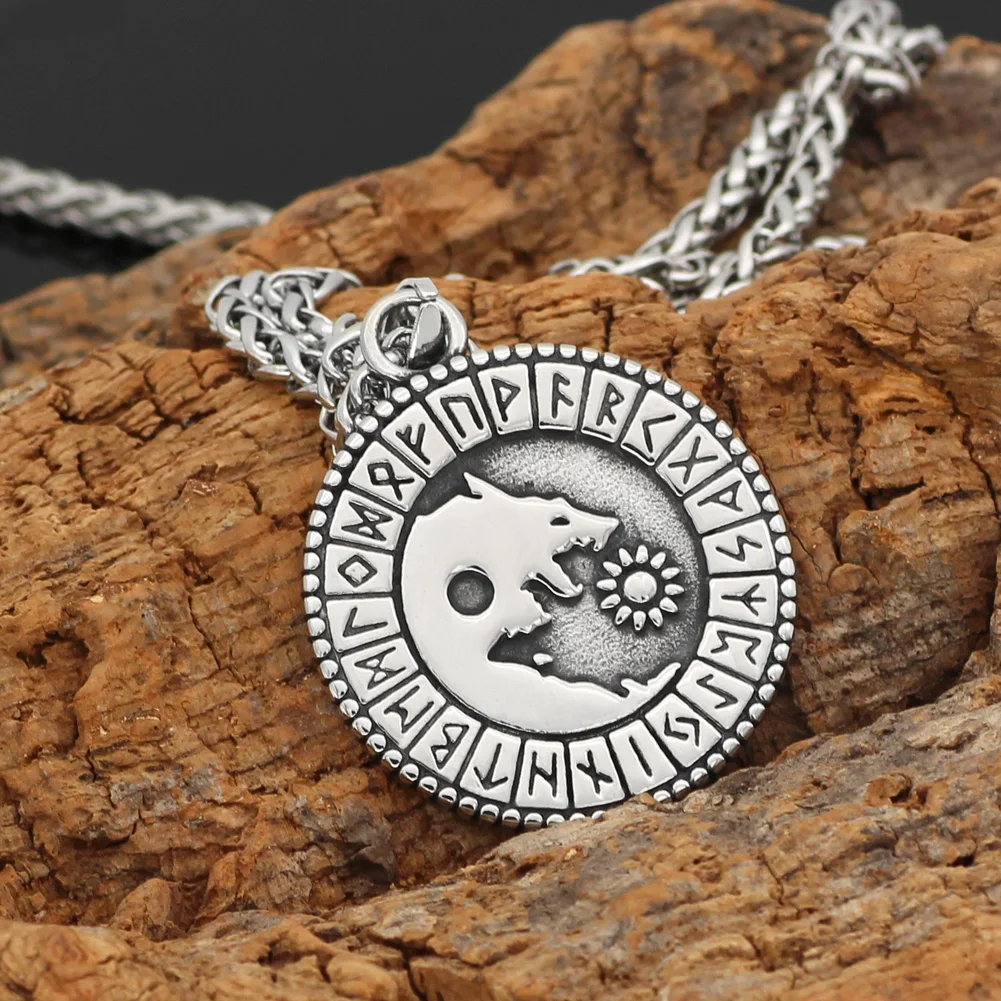 Скандинавский Викинг Волк Гери и Фреки Рунический Амулет из нержавеющей стали