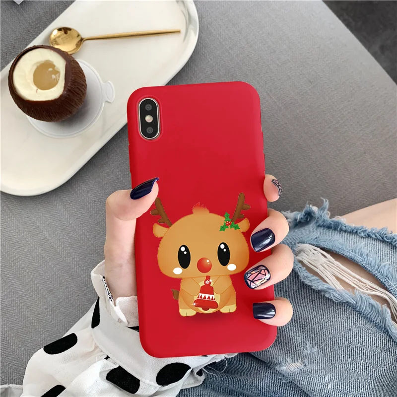 Kho-sdlugld Чехол с рисунком на год и Рождество для iPhone 11 Pro XS Max X XR, Мягкий Силиконовый ТПУ матовый чехол для iPhone 6, 6 S, 7, 8 Plus, 5 5S, чехлы - Цвет: Kho-sdlugld