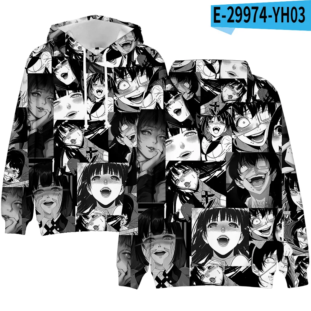 Толстовка Kakegurui для мужчин и женщин кофта с аниме принтом модная уличная одежда в