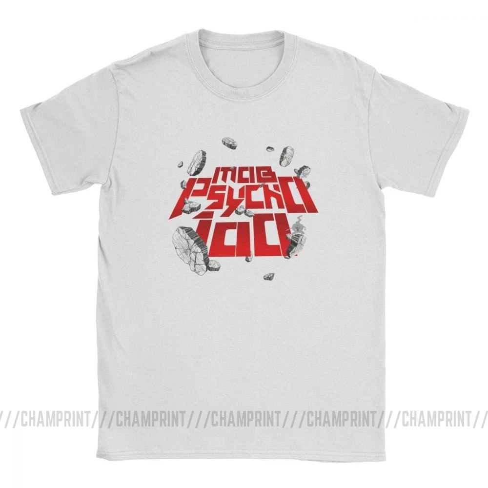 Мужская футболка с коротким рукавом Mob Psycho 100 круглым вырезом из чистого хлопка