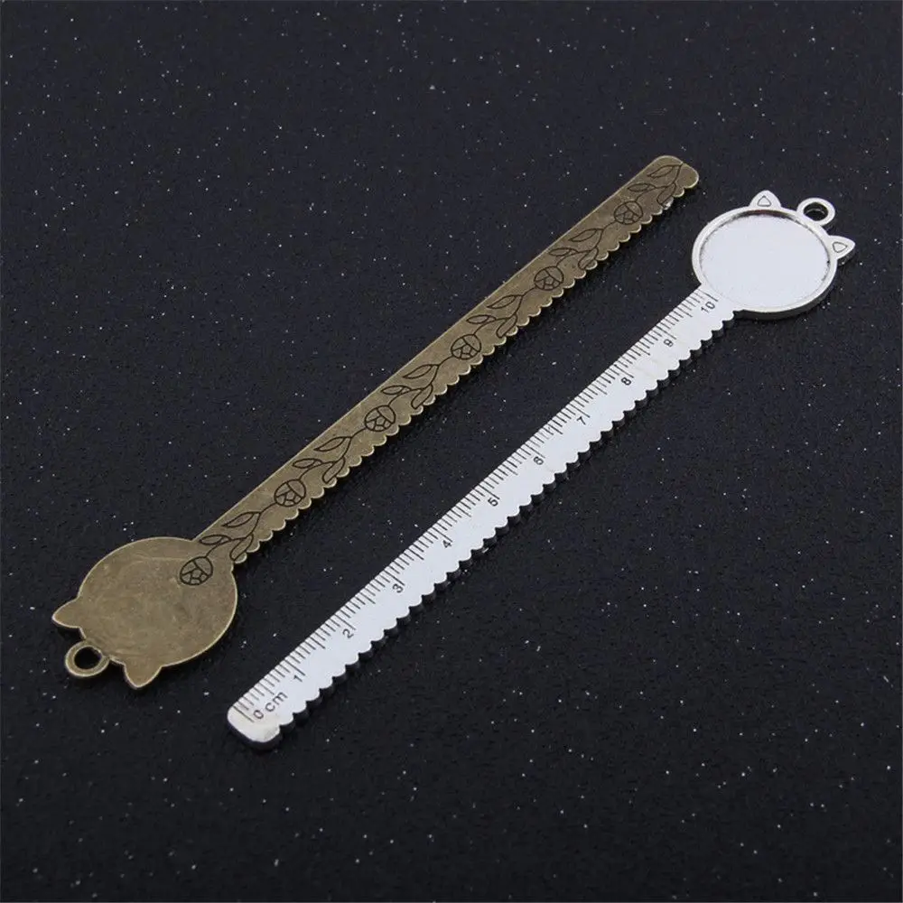 

1pc Vintage Metal Bronze Bottom Support Scale Jewelry Small Pendant Mathematical Measurement Drawing Aid Learning Stationery