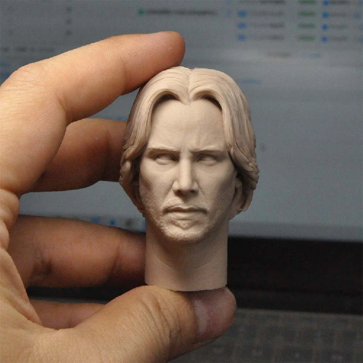 

1/6 Scale Keanu Reeves Unpainted Head Model In the Short Hair for 12''Figures DIY