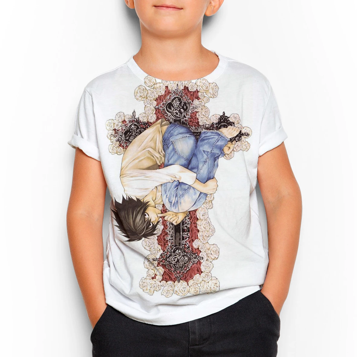 

Death Note 3D Cartoon Children's Oversized T-shirt Boys Girls Short Sleeve T Shirt Children's Clothing Summer 2021 O-Neck Tops