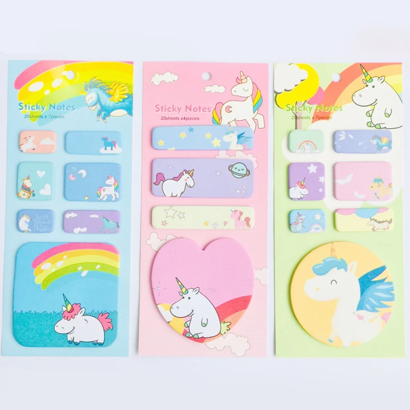 1X Kawaii яйцо лягушка блокнот для заметок Sticky Notes школьные канцелярские принадлежности - Цвет: 1 unicorn Random