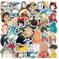 103050pcs cartoon anime stickers miyazaki hayao totoro spirited away kiki decals stationery phone guitar bike car cute sticker