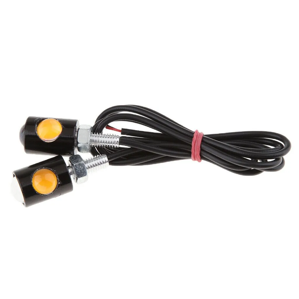 

2 Pcs Car Motorcycle Turn Signals Lamps Indicators License Lights Tiny Amber 12V LED Bulbs Car Products Auto Accessories