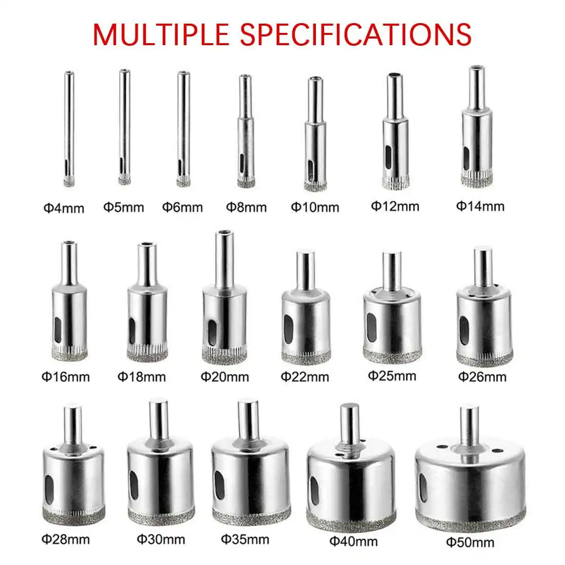 

Diamond Coated Drill Bit 4-60mm for Tile Marble Glass Ceramic Hole Saw Drill Diamond Core Bit
