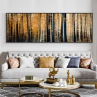 Постеры и принты с природным золотым деревом, пейзаж, живопись на холсте в средиземноморском стиле, Скандинавская Настенная картина для декора гостиной