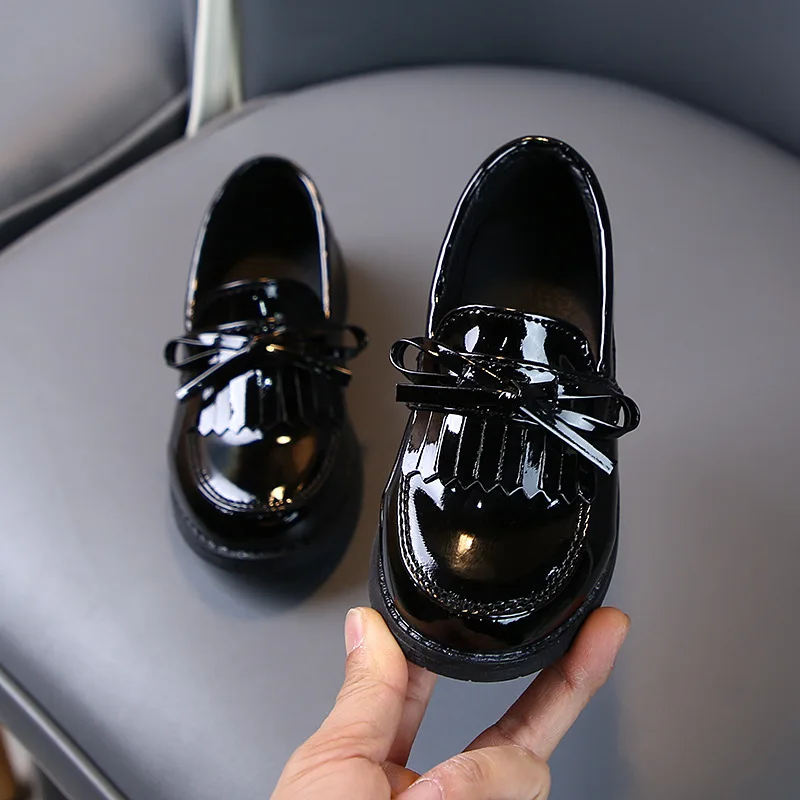 

Fashion Tassel Kids Shoes Princess For Little Girls Dress Patent Leather shoes 2022 Children School Shoes 3 5 6 9 10 11 12 Year