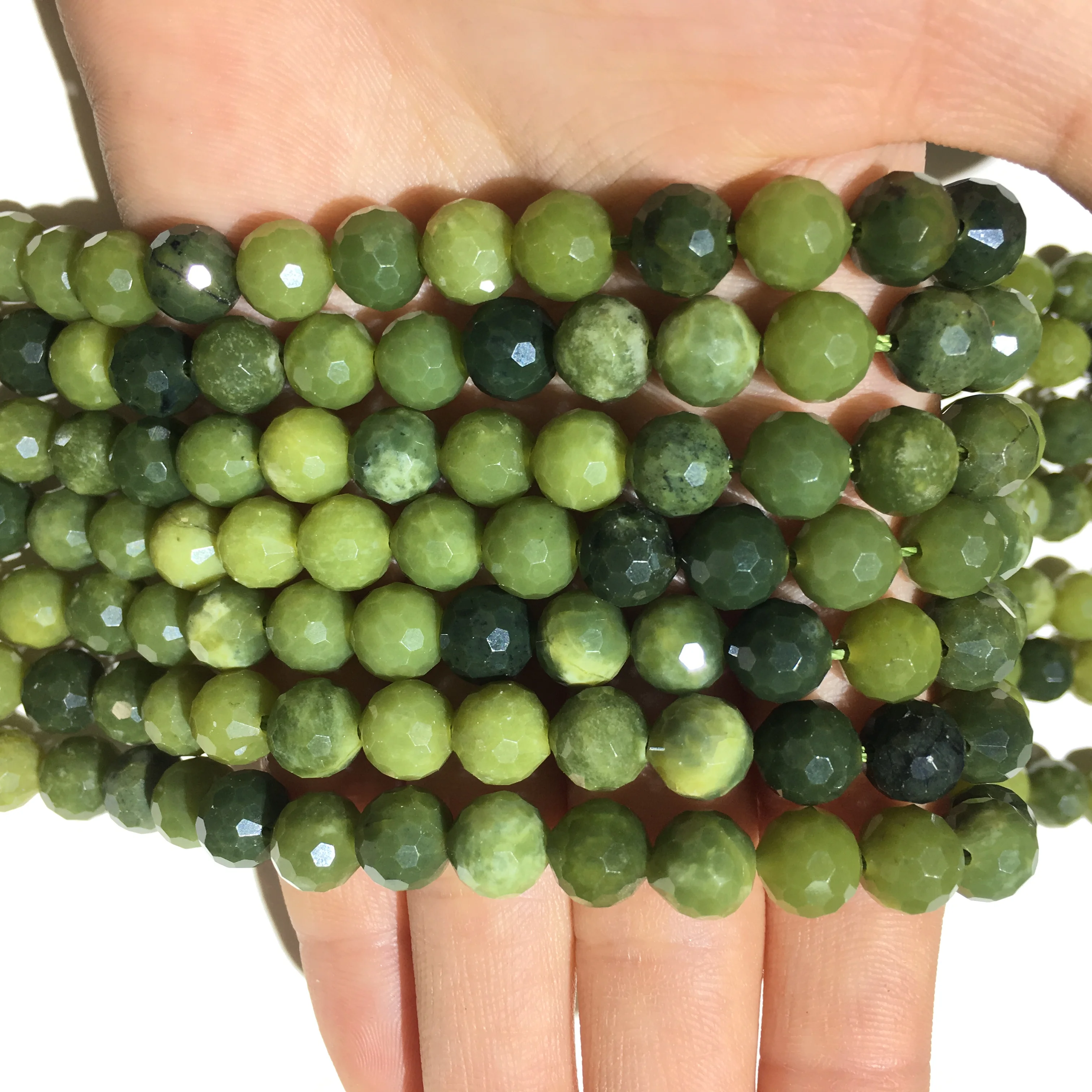 Заводская цена граненые китайские нефритовые бусины из натурального камня