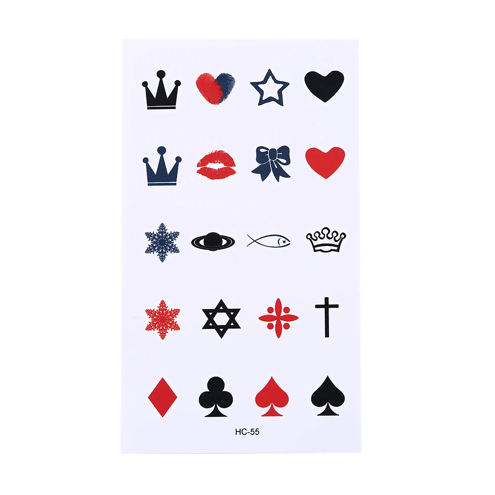 Поддельные Временные короны губы Сердце татуировки стикер женщины мужчины