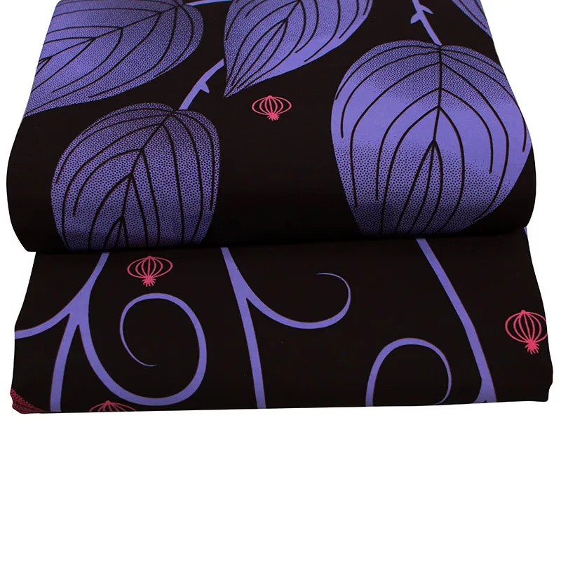 Африканская ткань 6 ярдов чистый хлопок фиолетовая и красная черная с принтом