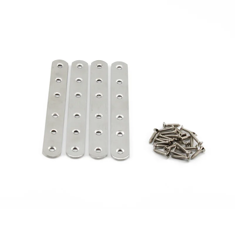 

160x20x3mm Flat Mending Plate for Wood,Stainless Steel Straight Brackets Repair Fixing Wood Brace Joining Plates Connector 4PCS