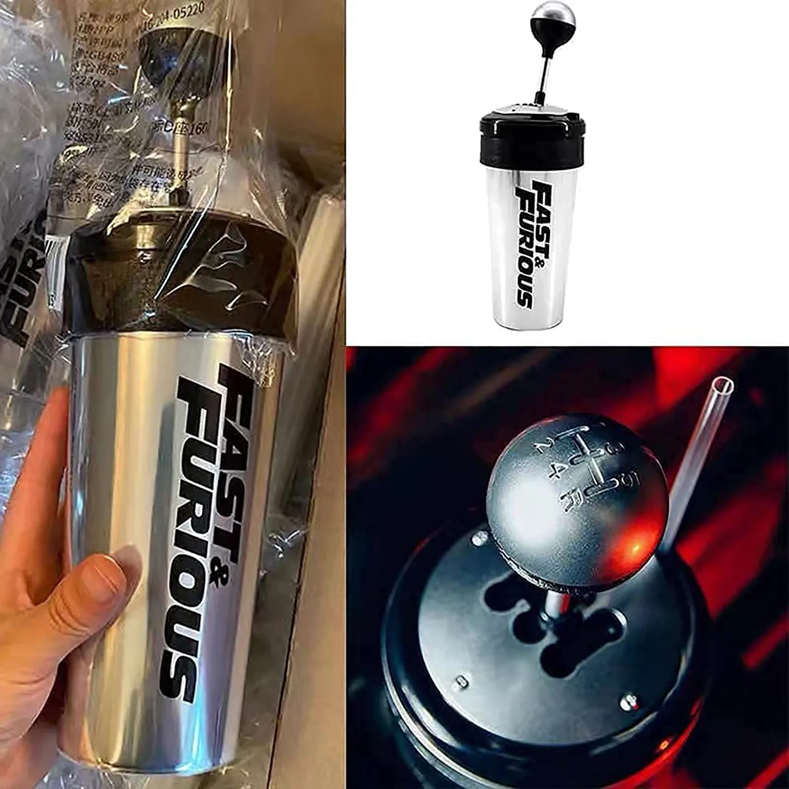 

650ML Furious and Fast 9 Gear Shift Cup with Straw and Lid Rocker Shift Style Water Cup Water Cup with Lid 2021 June New Cup