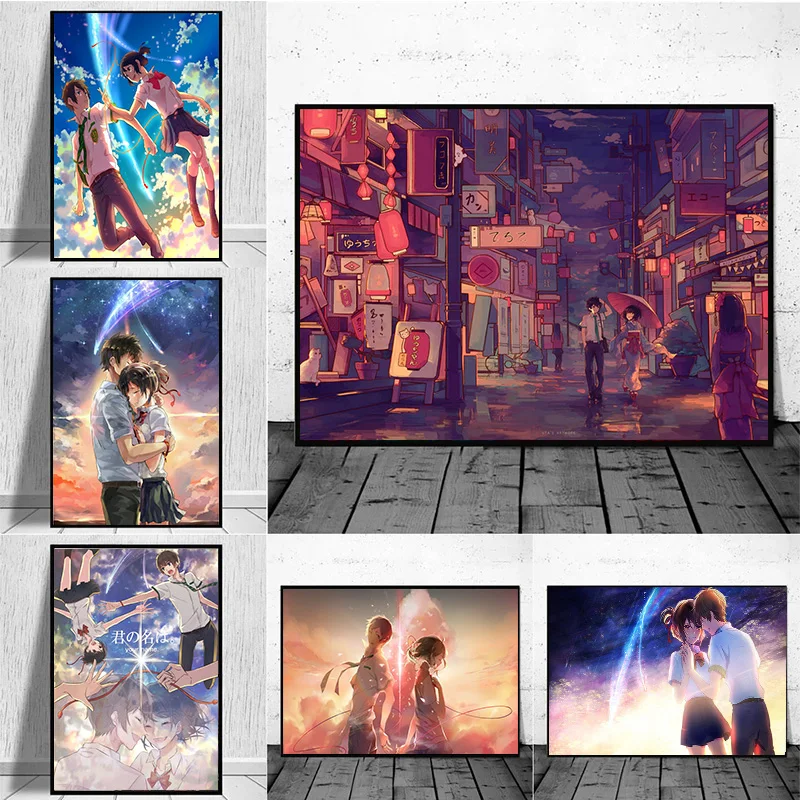 

Japanese Anime Your Name Canvas Painting Wall Art Cartoon Kimi No Na Wa Poster And Prints For Living Room Home Decor Picture