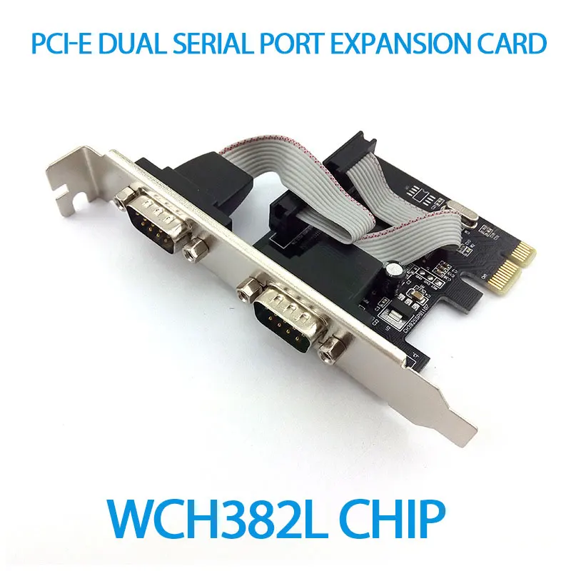 

PCI-E To Dual Serial Port WCH382L Expansion Card High Quality 9-Pin RS232 Adapter Cards For Windows XP/Vista/7/8/8.1/10