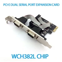 pci e to dual serial port wch382l expansion card high quality 9 pin rs232 adapter cards for windows xpvista788 110