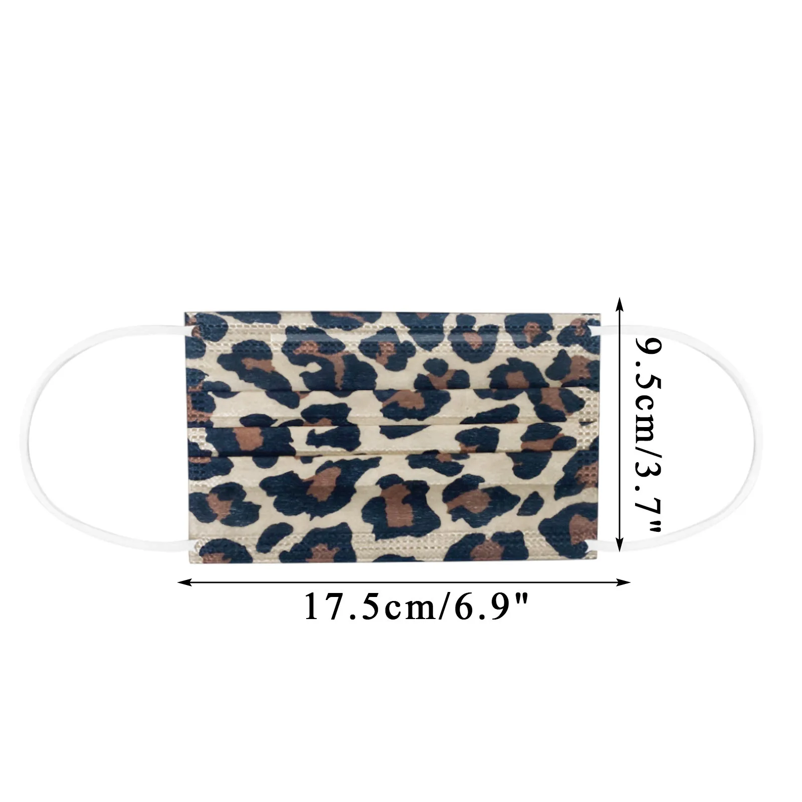 Маска для взрослых с леопардовым принтом 10 шт. 3-слойная одноразовая Пылезащитная