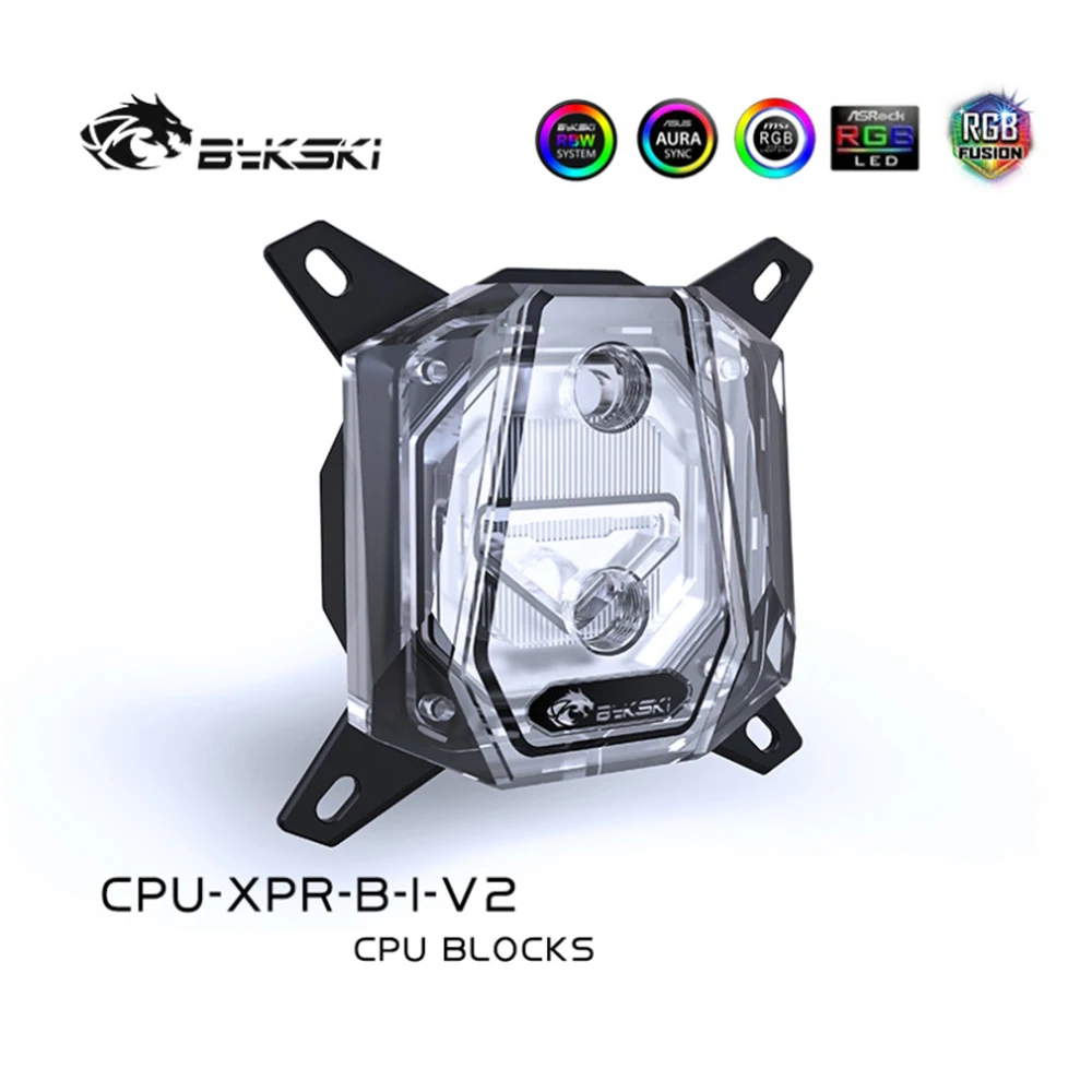 Bykski прозрачная Процессор воды блок для INTEL LGA 1366/1156/1155/1151/1150/2011/2066 кулер RGB 12В/5В Медь