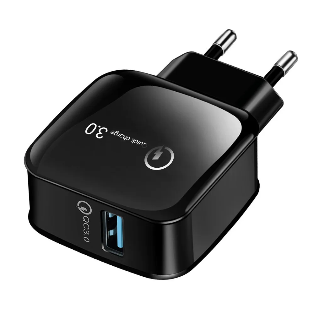 Crauch USB зарядное устройство Quick Charge 3,0 QC 3,0 турбо настенный адаптер быстрой зарядки зарядное устройство для мобильного телефона для iphone X samsung Xiaomi mi9 - Тип штекера: Black  EU Plug