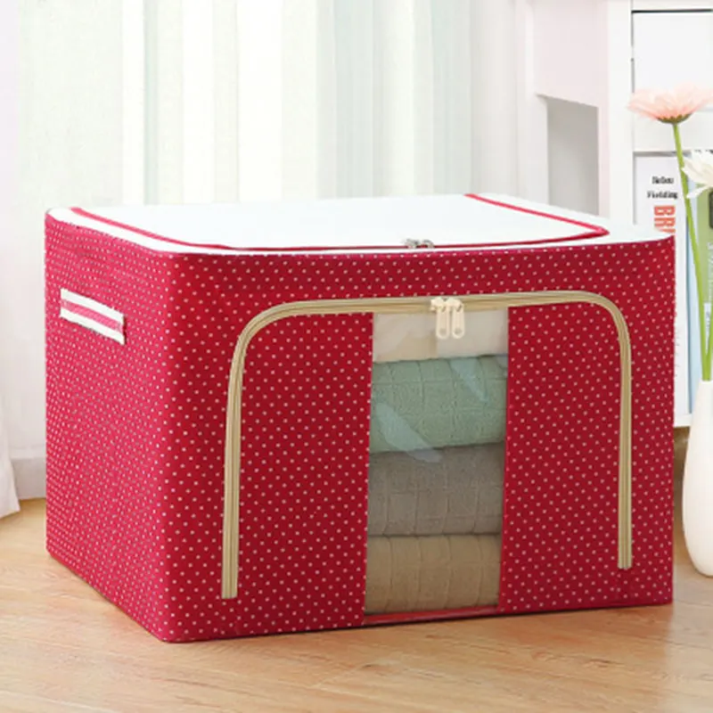 

Oxford Cloth Steel Frame Storage Box for Clothes Bed Sheets Blanket Pillow Shoe Holder Container Organizer PI669