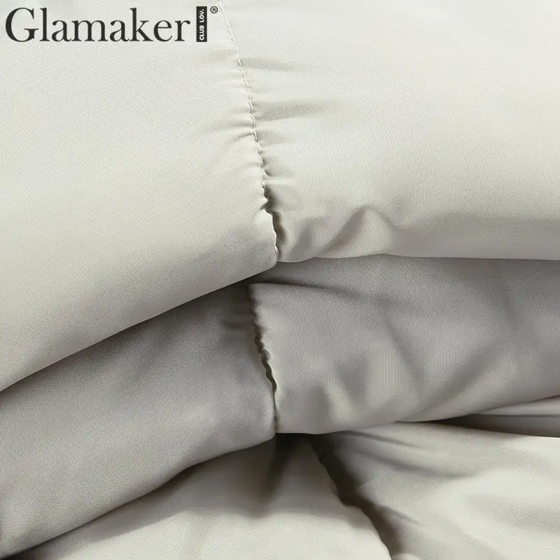 Glamaker сексуальный зимний теплый пуховик с капюшоном женский меховой воротник карман свободный пуховик уличная мягкая стеганая куртка