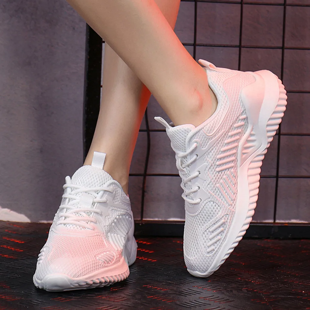 

Women Summer Shoes Comfortable Breathable Mesh Flats Female Platform Sneakers Women Outdoor Sports Running Lace-Up Shoes