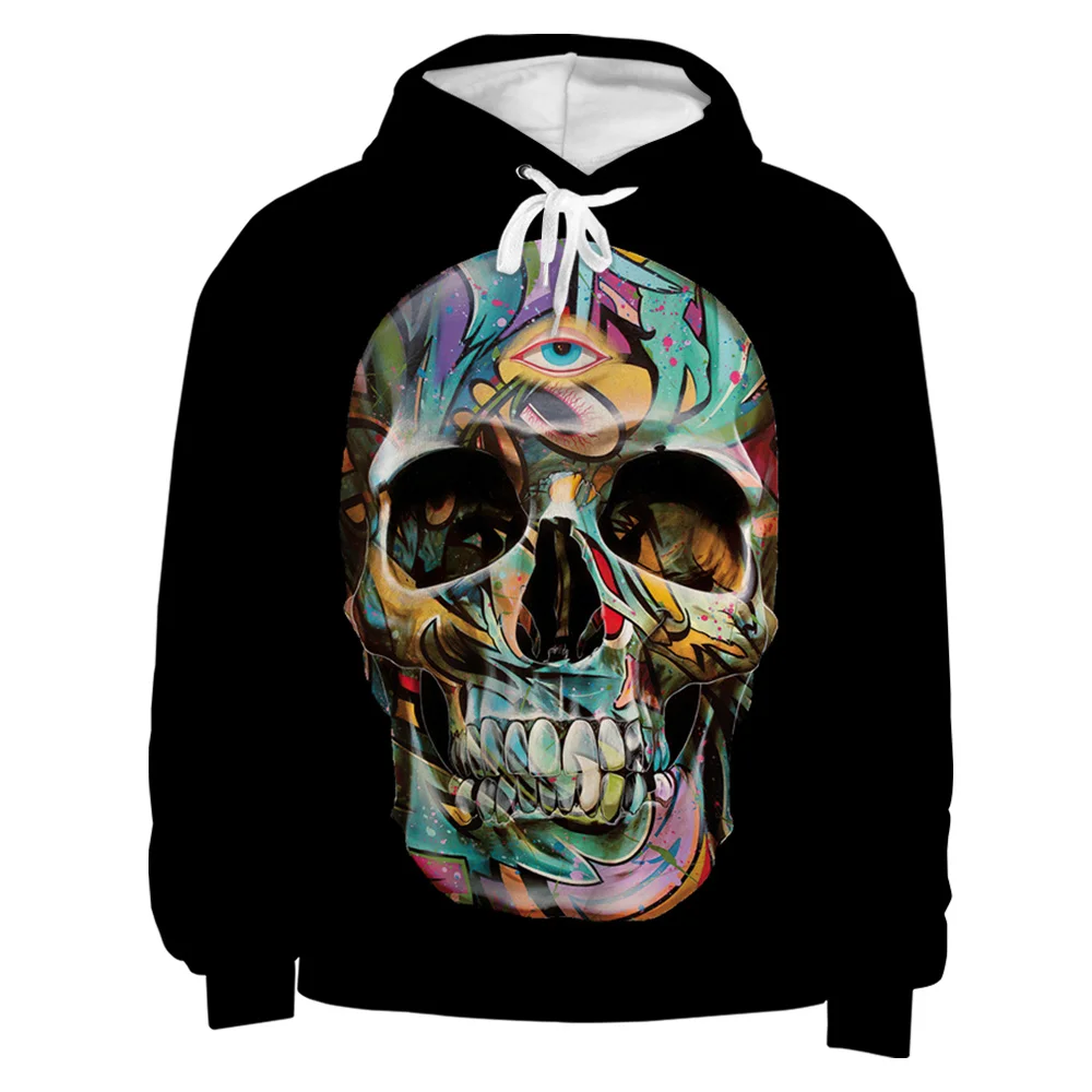 Толстовка мужская с 3D-принтом черепа свитшот уличная одежда пуловер в стиле