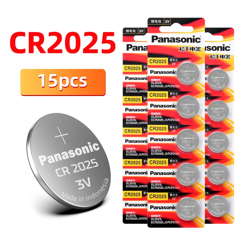 Совершенно новая кнопка PANASONIC 15 шт./лот cr2025 кнопочные батареи 3 в монета литиевая