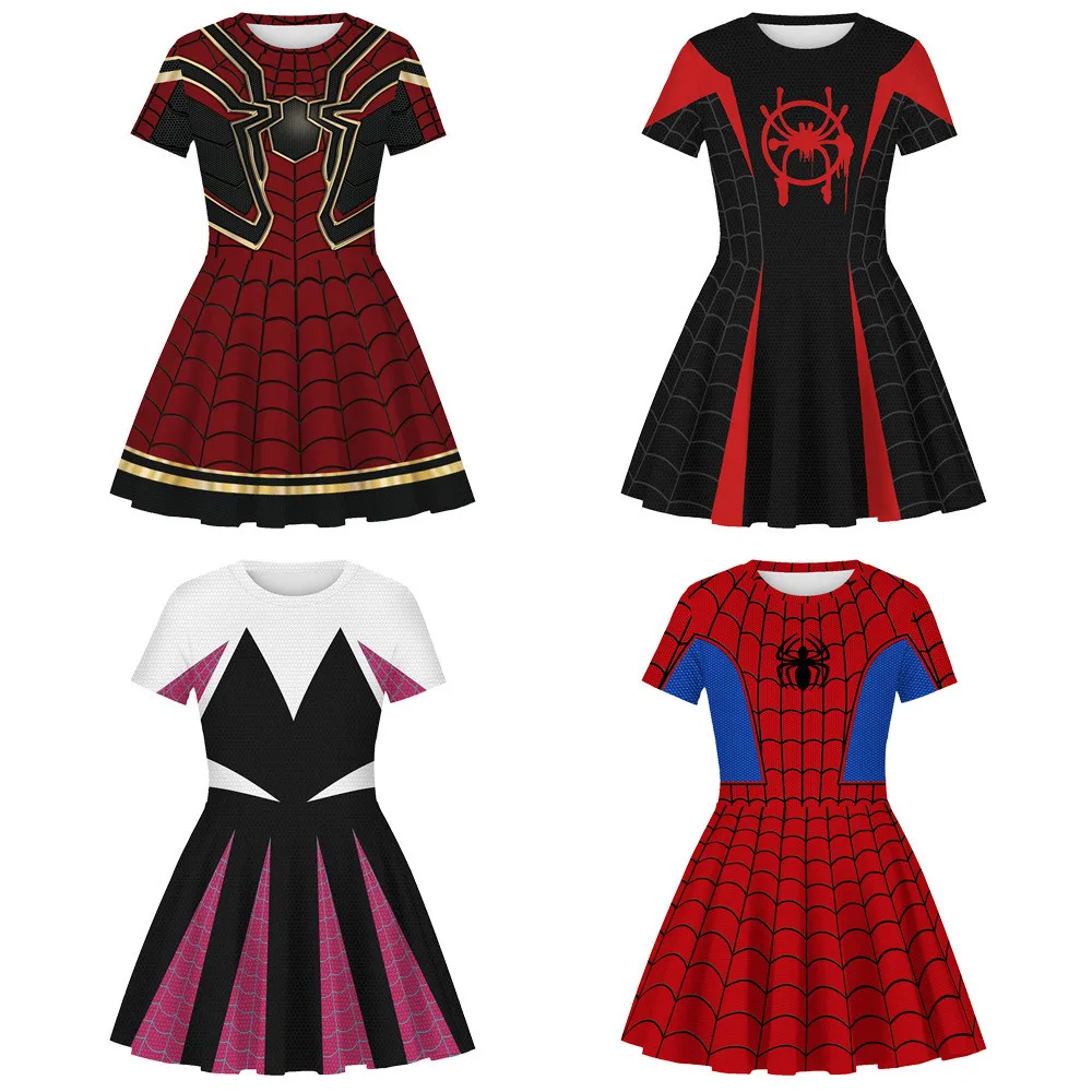 cosplay 3D printed spider hero dress for girls children Halloween Christmas princess gown |