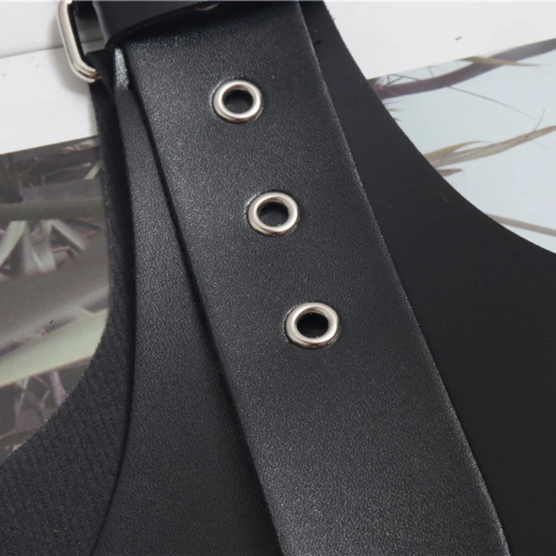 New Light Luxury Pu Leather Black Buckle Personality Women Decorative Belt and Waist Seal Dual Use Fashion Tide All-Match