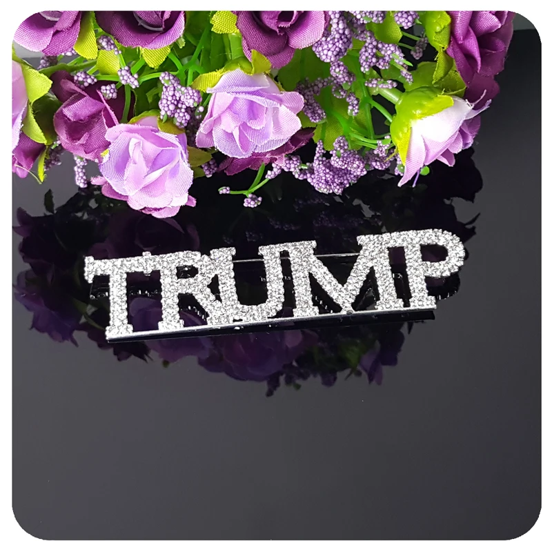 Blingbling большой размер кристалла «Трамп» слово Брошь булавка Роскошные ювелирные изделия ручной работы