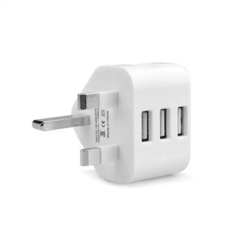 1/2/3 порта USB 5 В/1A/2.1A/3.1A адаптер питания 3 PIN штепсельная вилка Великобритании AC