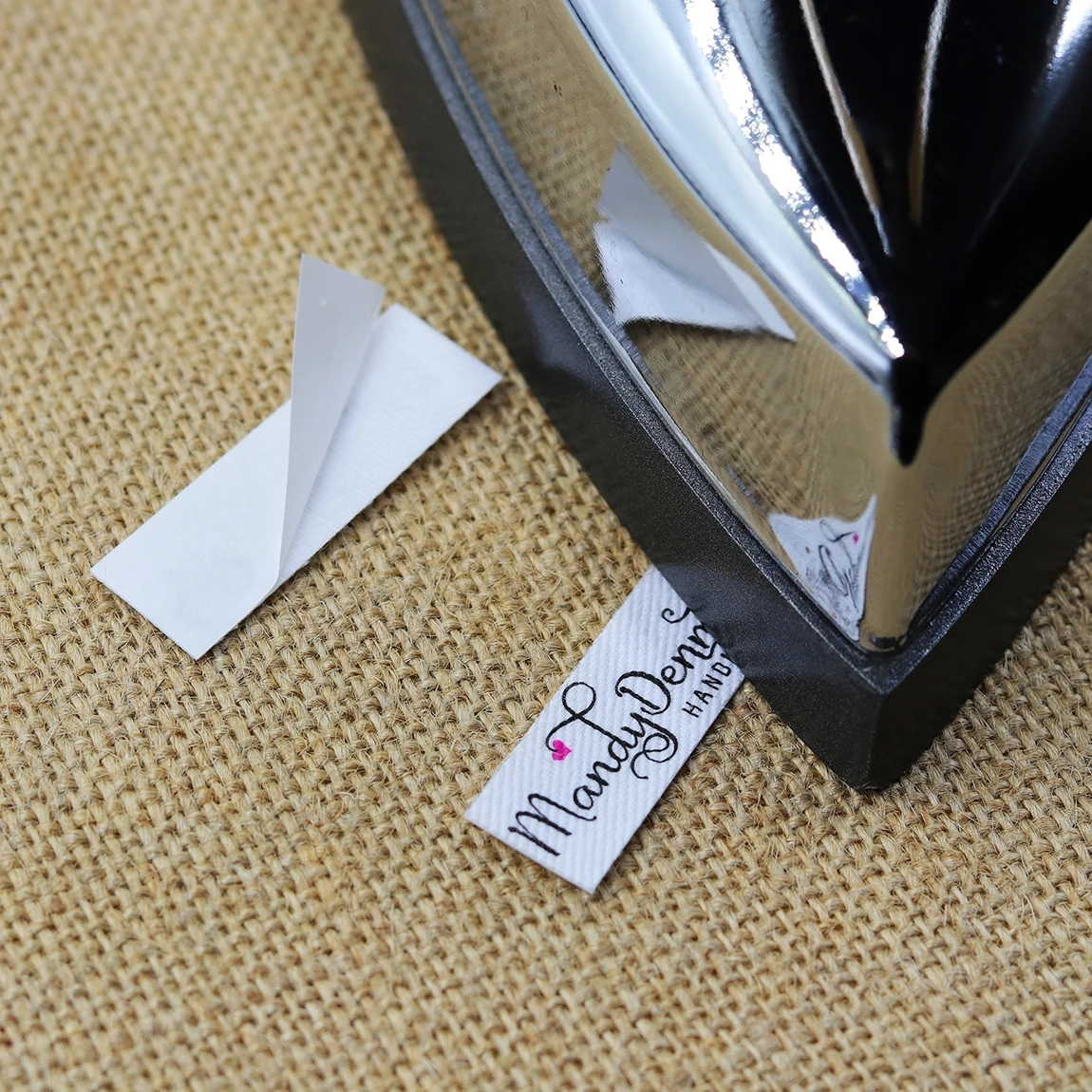 120 pieces Custom Ironing Labels Clothing Text iron on Organic Cotton Fabric Name Label (YT239) |