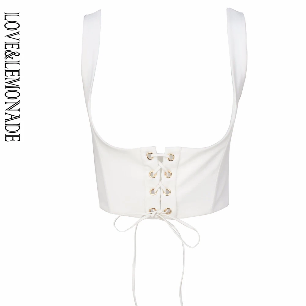 LOVE &amp LEMONADE белый тонкий жилет LM0069 | Женская одежда