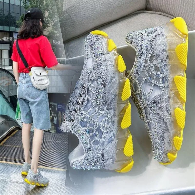 

2020 Women Chunky Sneakers Vulcanize Shoes Korean Fashion Wild New Female Spring Autumn Thick Sole Running Casual Shoe Woman