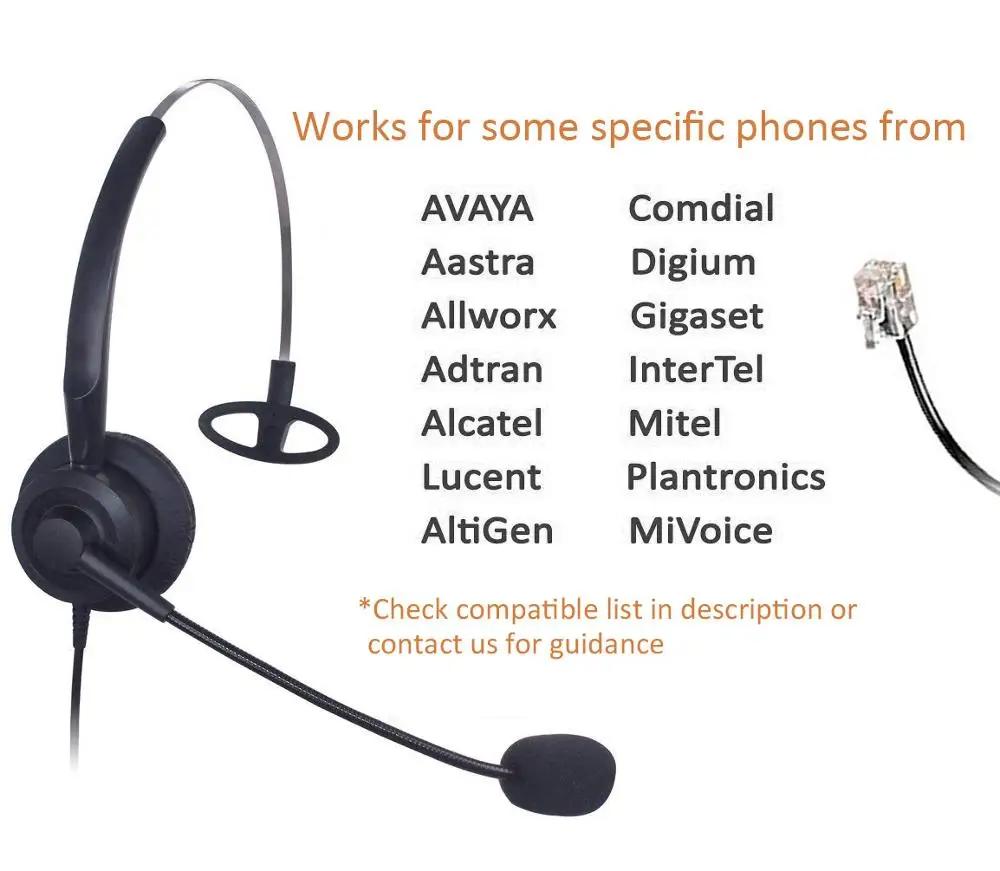 Wantek Arama 1/2 предмета в упаковке телефон RJ9 наушники для Avaya Aastra Северной Телеком