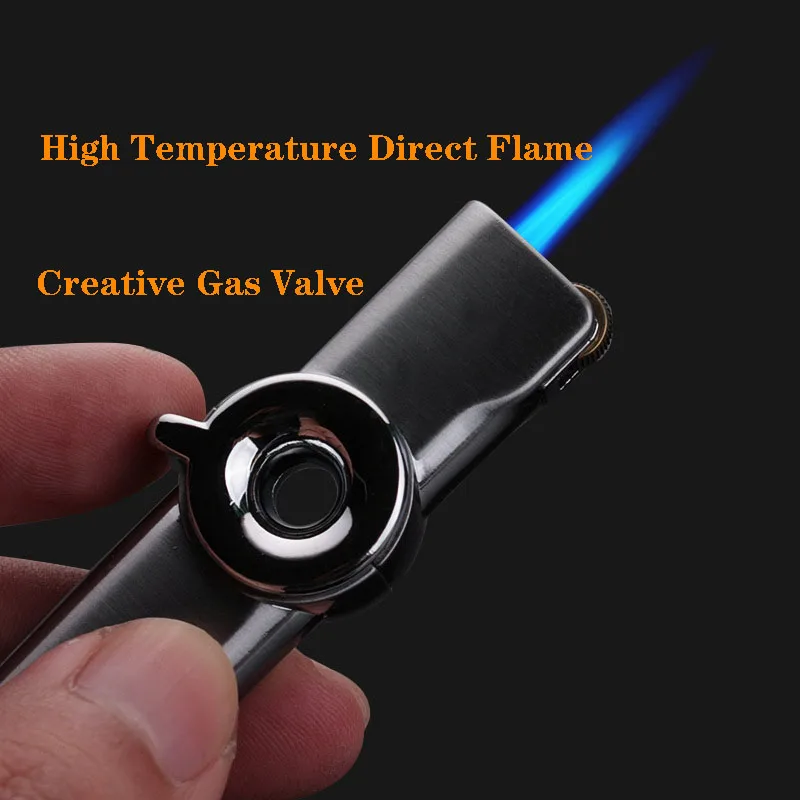 Металлическая газовая надувная зажигалка с длинным пламенем гальваническим