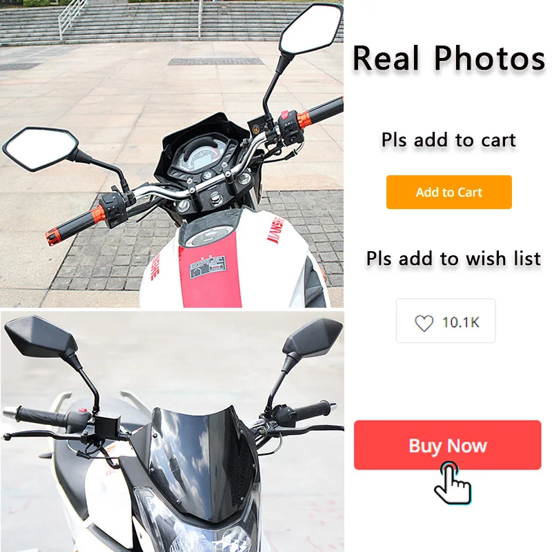 Зеркало мотоциклетное для SUZUKI GN 125 GSXR 1000 K8 GSXF DRZ 400 RMZ 250 DL 650 V Открытый GSF 600 |