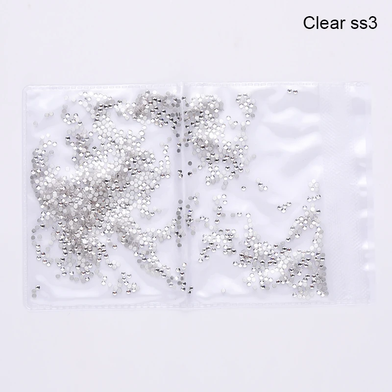 Clear ss3 1440 шт. Стразы с плоской задней поверхностью и AB для украшения ногтей, обуви и танцевального платья - Цвет: Clear ss3