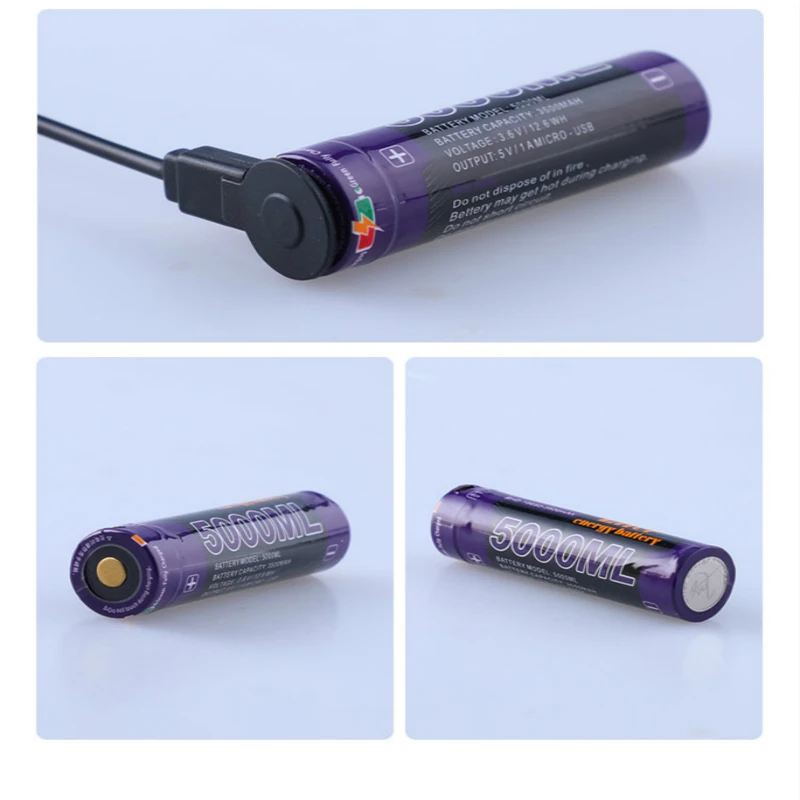 10PCS 5000ML USB 18650 3500mAh 3.7V Li-ion battery Rechargebale + wire | Электроника