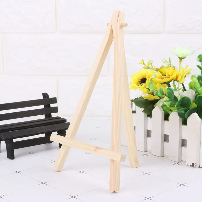 

P82A Natural Wood Mini Easel Frame Tripod Display Meeting Wedding Table Number Name Card Stand Display Holder Children Painting